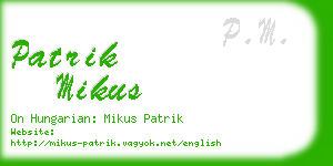 patrik mikus business card